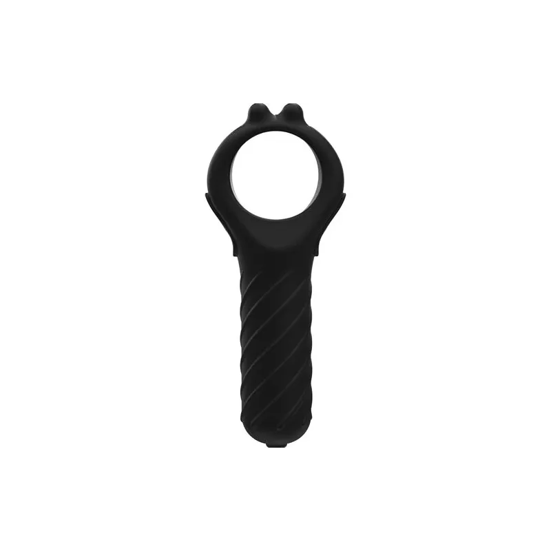 Vibratore Vibe Edge 10 modalità BATHMATE in silicone nero, vista frontale, forma ergonomica