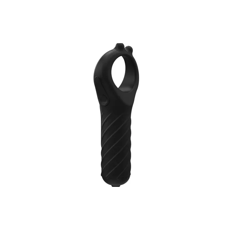 Vibratore Vibe Edge 10 modalità BATHMATE in silicone nero, vista frontale, forma ergonomica