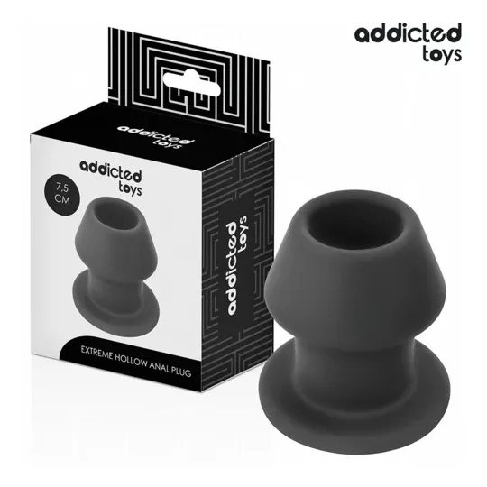 Plug anale cavo estremo taglia S di Addicted Toys in silicone nero - vista principale