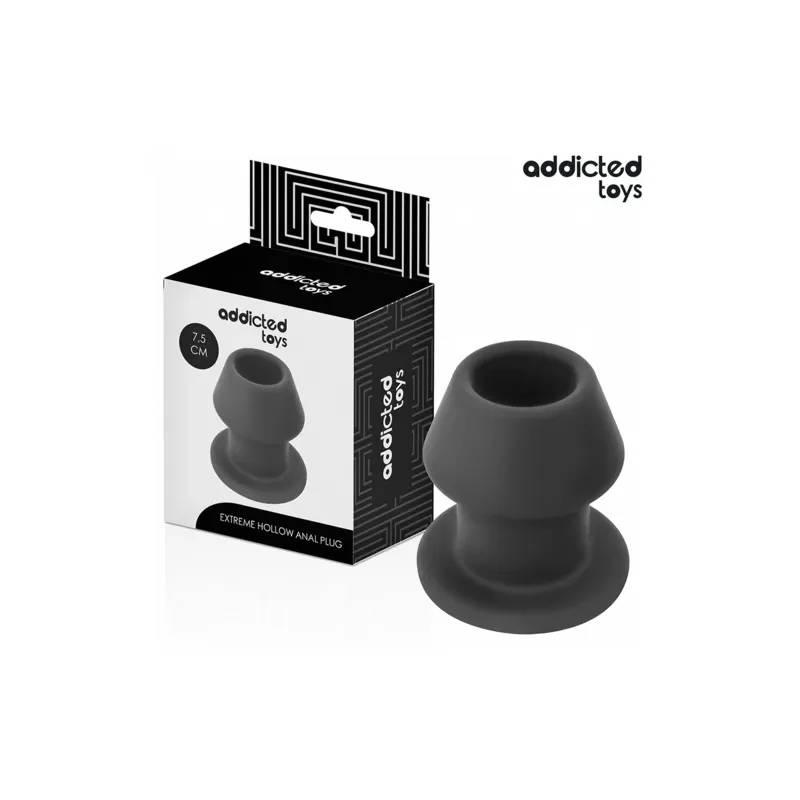 Plug anale cavo estremo taglia S di Addicted Toys in silicone nero - vista principale