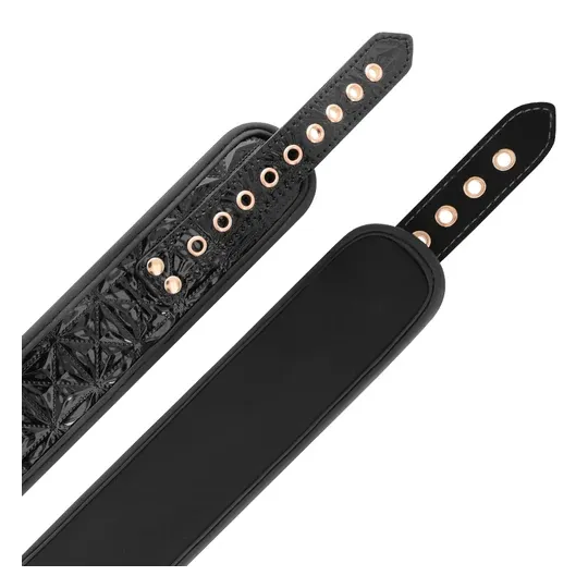 Collier bondage BEGME noir avec pinces à seins réglables et chaîne argentée