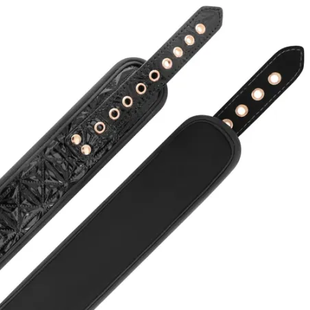 BEGME black bondage collar with adjustable nipple clamps and silver chain