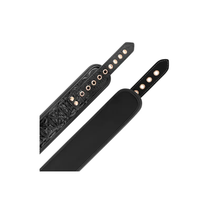 Collier bondage BEGME noir avec pinces à seins réglables et chaîne argentée