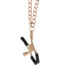 Collier bondage BEGME noir avec pinces à seins réglables et chaîne argentée