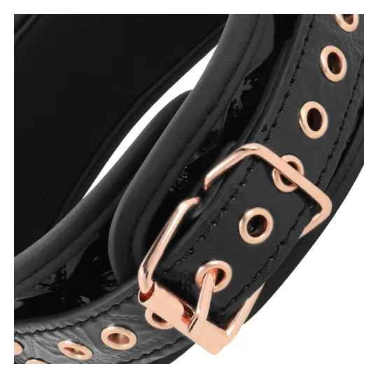 Collare bondage BEGME nero con pinze per capezzoli regolabili e catena argento