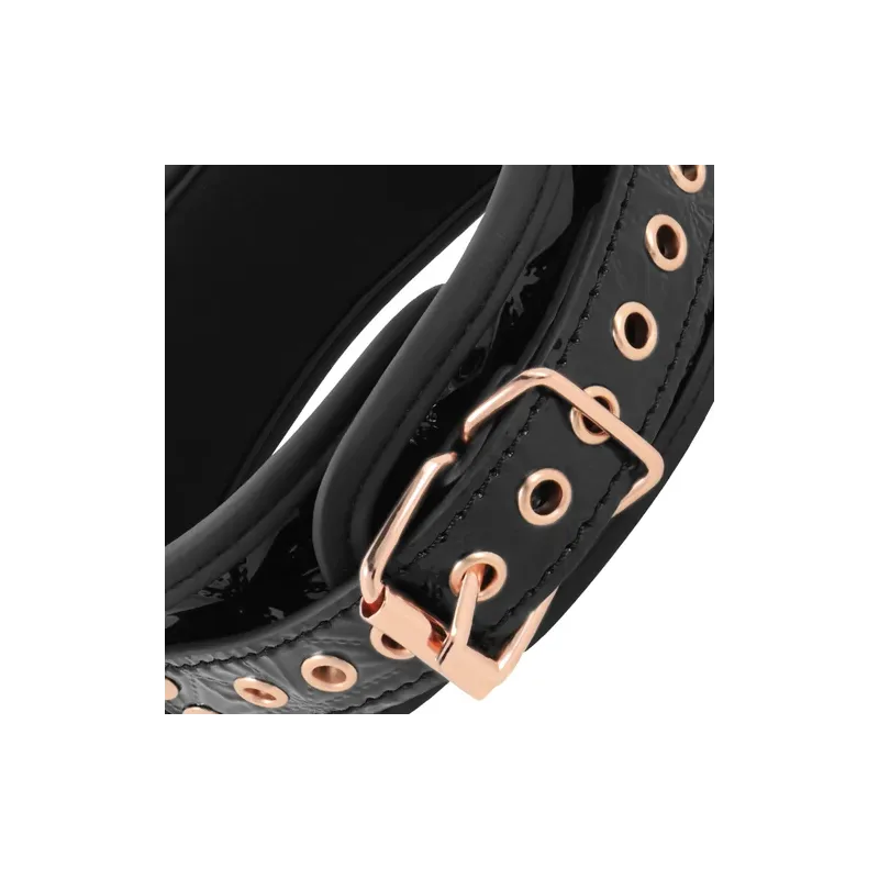 Collier bondage BEGME noir avec pinces à seins réglables et chaîne argentée