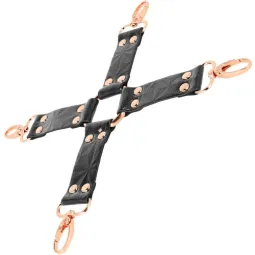 Schwarze Fesselkrawatte aus veganem Leder von BEGME mit Metallschnalle, BDSM-Zubehör