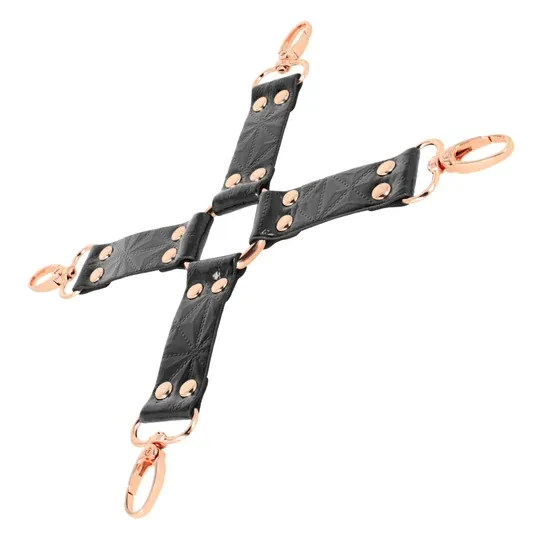 Cravate de bondage en cuir vegan noire BEGME avec boucle métallique, accessoire BDSM