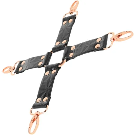 Cravatta bondage in pelle vegana nera BEGME con fibbia metallica, accessorio BDSM per giochi