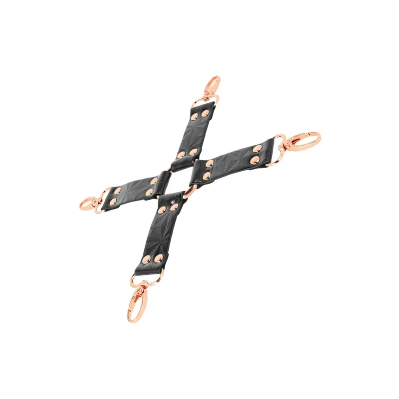 Cravatta bondage in pelle vegana nera BEGME con fibbia metallica, accessorio BDSM per giochi