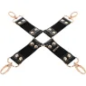 Corbata de bondage de cuero vegano negro BEGME con hebilla metálica, accesorio BDSM para juegos