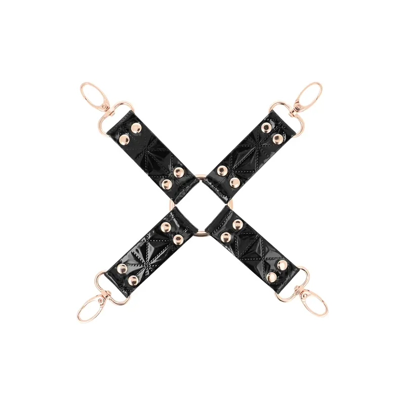 Cravatta bondage in pelle vegana nera BEGME con fibbia metallica, accessorio BDSM per giochi