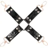 Cravate de bondage en cuir vegan noire BEGME avec boucle métallique, accessoire BDSM