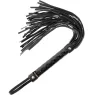 Black vegan leather flogger by BEGME Black Edition, ergonomic handle and soft straps.