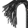 Black vegan leather flogger by BEGME Black Edition, ergonomic handle and soft straps.