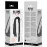 Black vegan leather flogger by BEGME Black Edition, ergonomic handle and soft straps.