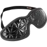 Black vegan leather blindfold BEGME BLACK EDITION, adjustable BDSM mask for bondage play