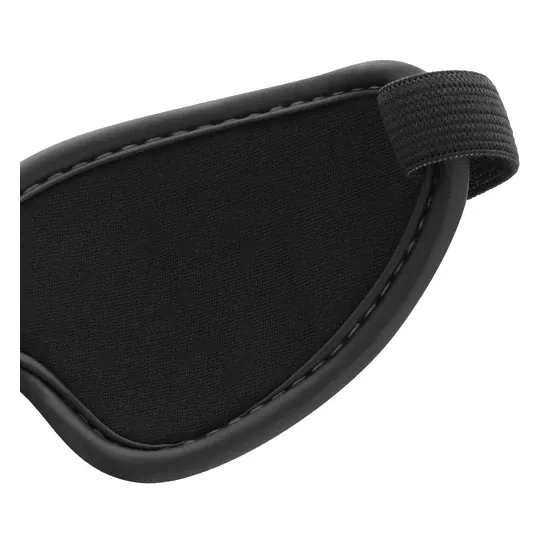 Maschera per occhi in pelle vegana nera BEGME BLACK EDITION, regolabile per giochi BDSM