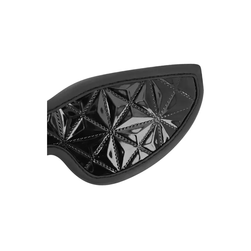 Masque aveugle bondage en cuir vegan noir BEGME BLACK EDITION, ajustable pour jeux BDSM