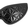 Black vegan leather blindfold BEGME BLACK EDITION, adjustable BDSM mask for bondage play