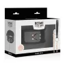 Black vegan leather BDSM collar BEGME Black Edition with nickel-free metal ring and control strap.