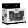Menottes en simili cuir noir BEGME Black Edition, métal sans nickel, réglables et rembourrées pour jeux BDSM.