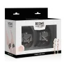 Manette per caviglie Premium BEGME Black Edition in pelle vegana nera con fibbia in metallo senza nichel regolabili