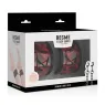 BEGME RED EDITION – manette caviglie bondage pelle vegana rossa con rivestimento in neoprene regolabili