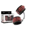 BEGME RED EDITION – manette caviglie bondage pelle vegana rossa con rivestimento in neoprene regolabili