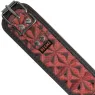 Collare bondage rosso BEGME Red Edition con pinze per capezzoli regolabili, catena argentata, rivestimento in neoprene