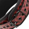 Collare bondage rosso BEGME Red Edition con pinze per capezzoli regolabili, catena argentata, rivestimento in neoprene
