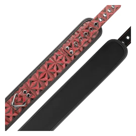 Collare per schiavi BDSM in pelle vegana rossa BEGME RED EDITION con anello metallo