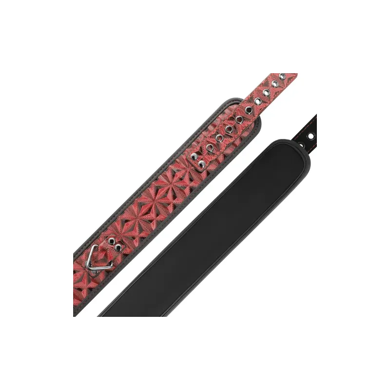 Collare per schiavi BDSM in pelle vegana rossa BEGME RED EDITION con anello metallo