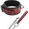 Collare per schiavi BDSM in pelle vegana rossa BEGME RED EDITION con anello metallo