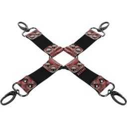 Cravatta bondage in pelle vegana rossa BEGME RED EDITION con anelli metallici