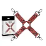 Cravate de bondage en cuir vegan rouge BEGME RED EDITION avec anneaux métalliques
