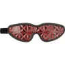 BEGME RED EDITION neoprene blindfold, adjustable red BDSM mask, front view.