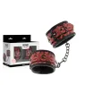 Esposas BEGME rojas en cuero vegano con forro de neopreno, accesorio bondage premium