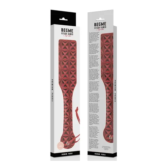 Paddle BDSM in pelle vegana rossa del marchio BEGME RED EDITION, per giochi di dominazione e sottomissione.