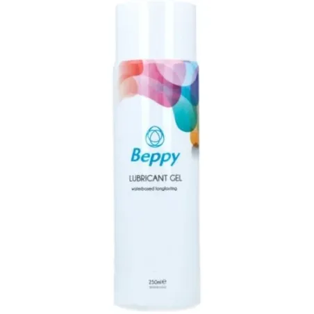 Flacone di gel lubrificante trasparente a base d'acqua Beppy 250 ml senza parabeni con tappo pratico