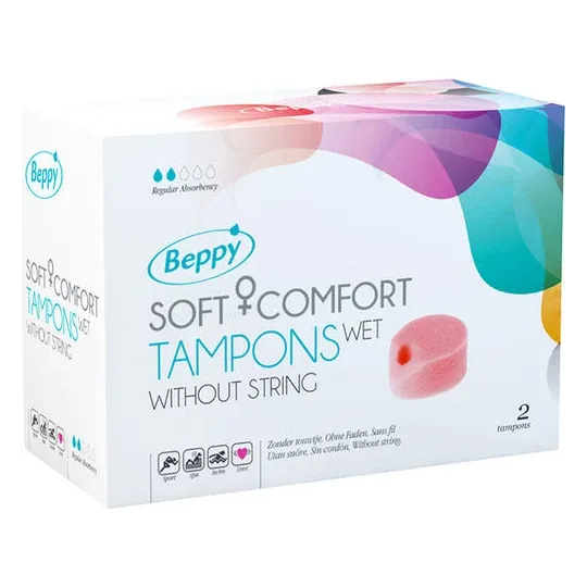 Scatola di tamponi igienici umidi Beppy Soft Confort, 2 unità, confezione bianca e blu