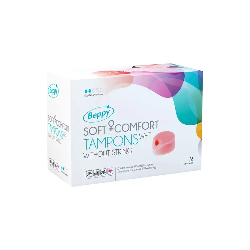 Scatola di tamponi igienici umidi Beppy Soft Confort, 2 unità, confezione bianca e blu