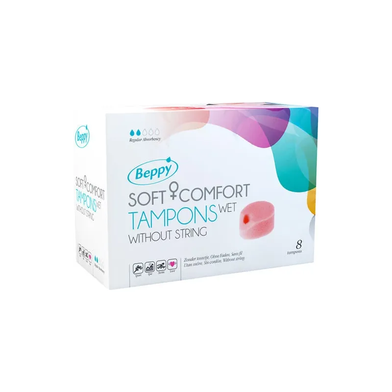 Beppy Soft Comfort Tampons mit Gleitgel, 8 Stück, weiß, ohne Applikator, Lavendelduft