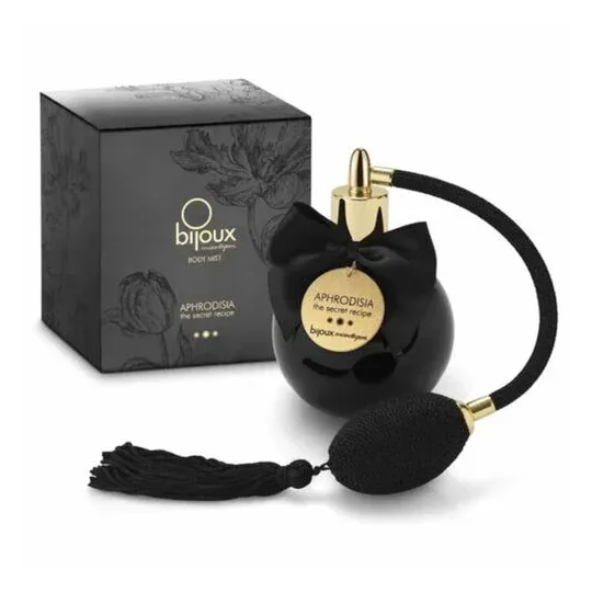 Nebbia corporea afrodisiaca senza alcol Bijoux Love 100 ml, profumo di rosa e ylang-ylang.