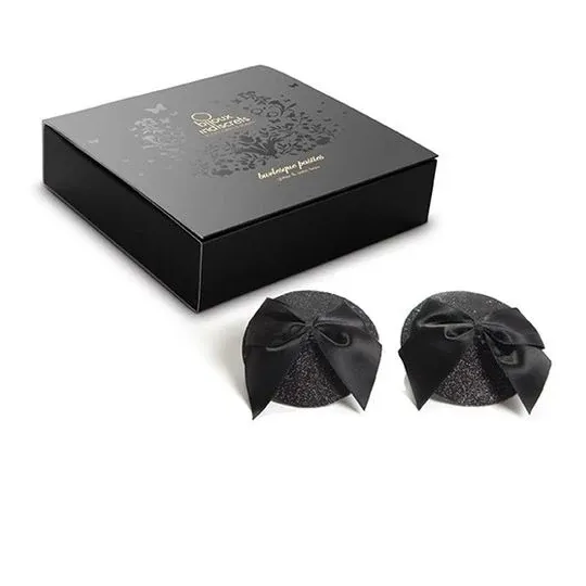 Shiny reusable self-adhesive burlesque pasties by Bijoux Burlesque Pasties set of 2 pairs diameter 6 cm