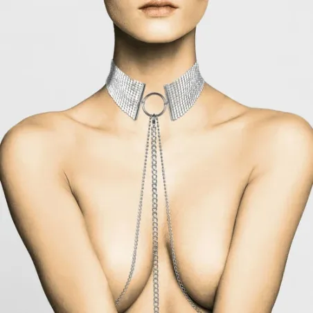 Collana metallica regolabile argento BIJOUX DÉSIR MÉTALLIQUE per gioiello o bondage morbido