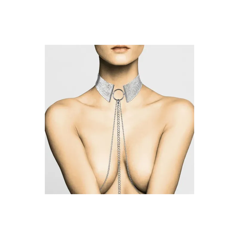 Collana metallica regolabile argento BIJOUX DÉSIR MÉTALLIQUE per gioiello o bondage morbido