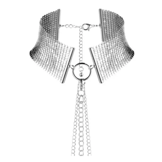 Collana metallica regolabile argento BIJOUX DÉSIR MÉTALLIQUE per gioiello o bondage morbido