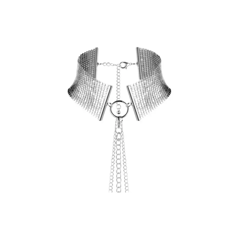 Collana metallica regolabile argento BIJOUX DÉSIR MÉTALLIQUE per gioiello o bondage morbido