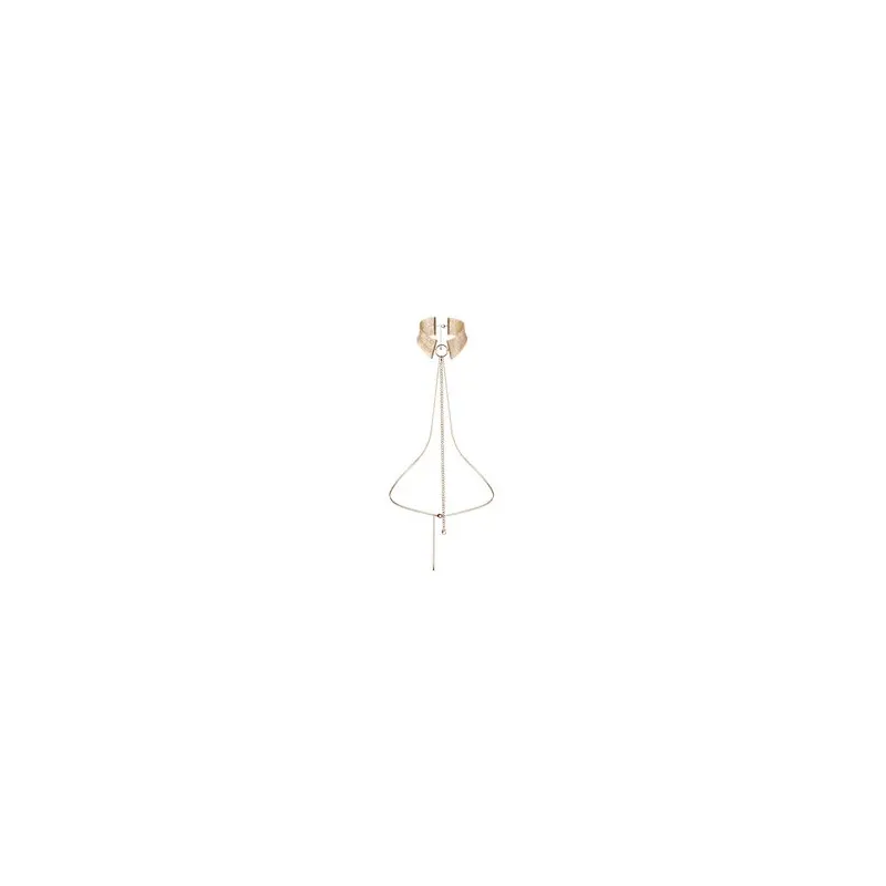 Collare bondage metallico dorato regolabile BIJOUX DESIRE METALLIQUE con cintura a catena